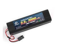 melasta Batterie récepteur NiMH RC 9,6 V 2000 mAh avec connecteurs Hitec, batterie rechargeable compatible avec récepteurs Futaba RC, avions, avions