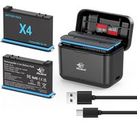 melasta Li-ION Batterie de Rechange et Chargeur pour la Caméra Insta360 X4,3.85V 2500mAh avec 2 Batteries et 1 Chargeur (Double Ports)