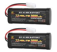 melasta Lot de 2 batteries NiMH 7,2 V 3600 mAh compatibles avec prise Tamiya standard, batterie RC pour voiture télécommandée, camion, avion, hélicoptère RC associé HPI Losi Kyosho Hobby