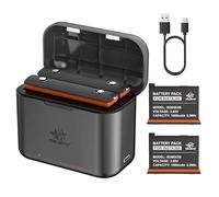melasta pour Insta360 X3 Batterie 3,85V 2500mAh et Chargeur avec 2 Batteries et 1 Chargeur (avec Emplacement pour Cartes)