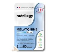Mélatonine 1,9 mg | Sommeil Réparateur, Endormissement Rapide & JetLag | Avec Mélisse & Vitamine B6 | 2 Mois - 60 Gélules | Complément Alimentaire Vegan & Fabriqué en France | NUTRILOGY