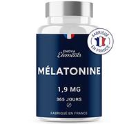 MÉLATONINE 1,9MG - 1 an d’Approvisionnement 365 Comprimés - Endormissement, Sommeil, Jetlag - Fabriqué en France