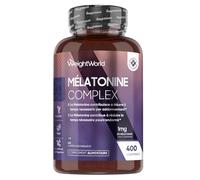 Mélatonine 1mg 400 Petits Comprimés Vegan pour +1 An, Complexe de Melatonine Enrichi en Passiflore, Camomille, Magnésium et Vitamine B6, sans Accoutumance et sans Stéarate de Magnésium