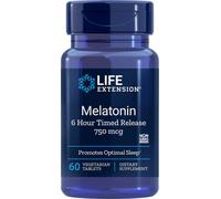 Mélatonine 6 Hour Timed Release, 750mcg - 60 comprimés végétariens