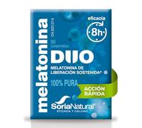Mélatonine DUO 1,80 mg - Soria Natural - Complément alimentaire double libération plus rapide et durable avec MeloTime - Aide à s'endormir et à maintenir le sommeil - Jet lag et changements d'horaire