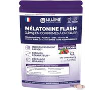 Mélatonine Flash 1,9mg | Action rapide, 0 accoutumance | Endormissement rapide, Sommeil, Jet Lag | avec Passiflore, GABA, Vitamine B6 | Fabriqué en France (120 comprimés)