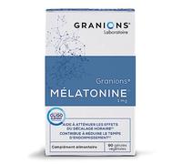 Mélatonine GRANIONS | Complement alimentaire sommeil adulte | Melatonine 1mg gélules avec Magnésium | Somnifère, sommeil réparateur, jetlag | Made in France | 60 gélules