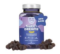 Mélatonine Gummies, 60 Jours, avec de la Valériane, de la Passiflore, de la Camomille, de la Lavande et de la Vitamine B6 Goût de myrtille, Vegan. BeSoHappy