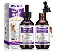 Mélatonine pour animaux de compagnie, mélatonine pour chiens et chats, 60 ml x 2, aide à soulager l'anxiété et le stress, favorise la relaxation et le sommeil profond, goût de poulet