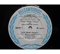 Melba, Nellie - Melba, Nellie Highlights From La Boheme EP Belcantodisc EB95 EX 1960s