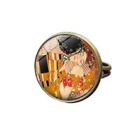 MeLbiz Bagues Klimt Fashion The Kiss pour femmes, 25 mm, Verre