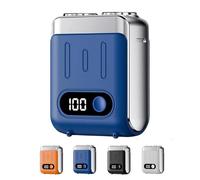 Melbob Shaver, Men's Portable Mini Rotary Electric Shaver, Twin Shavers,Digital Display, USB Rechargeable Waterproof, for Home Travel (Blue)