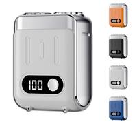 Melbob Shaver, Portable Rotary Dual Ring Electric Shaver, 2025 New Upgrade Men's Portable Mini Rotary Electric Shavers, Digital Display, Type-C Rechargeable, for Home and Travel (White)