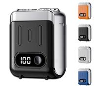 Melbob Shaver, Portable Rotary Dual Ring Electric Shaver, 2025 New Upgrade Men's Portable Mini Rotary Electric Shavers, Digital Display, Type-C Rechargeable, for Home and Travel (Black)