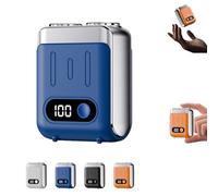 Melbob Shaver, Portable Rotary Dual Ring Electric Shaver, Men's Portable Mini Rotary Electric Shavers, Mini Razor Dual Head Portables, Digital Display, for Home Travel (Blue)