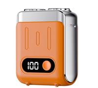 Melbob Shaver, R-12 Luggage Electric Shaver, Men's Portable Mini Rotary Electric Shavers, Dual Ring electric shavers Digital Display, for Home Travel (Orange)