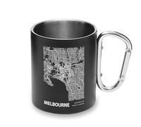 Melbourne Australia Blueprint City Map Tasse en métal avec poignée mousqueton