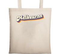 Melbourne Australia Sac fourre-tout coloré en coton écologique avec logo 3D Beige