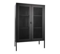 Melbourne Vitrine avec portes grillagées, noir.