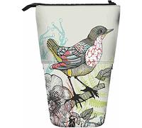 Melbrakin Bird and Flowers Étui à Crayons télescopique avec Fermeture éclair pour Femmes, Hommes, garçons, Filles Soulful Romantique Pivoine Rose Pétale Branche Feuille Croquis