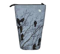 Melbrakin Black Crow Birds Trousse à Crayons télescopique Porte-Stylo Trousse à Crayons télescopique Papeterie, pour Le Bureau de l'école, Noël2, Taille Unique, Organisateur de Sac