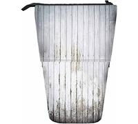 Melbrakin Boîte de Rangement Murale télescopique pour Crayons avec Fermeture éclair pour Femmes, Hommes, garçons, Filles, Rayures Sales, Vieilles Fissures, stries Rugueuses, Taches Vintage, patinées