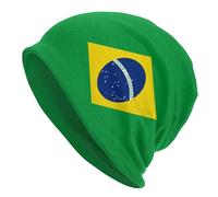 Melbrakin Bonnet Drapeau du Brésil Mignon, Casquette tête de Mort, Chapeau de Sommeil, écharpe Ample, Couvre-Chef pour Hommes et Femmes