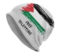 Melbrakin Bonnet en Tricot avec Drapeau de la Palestine pour Adultes, Bonnet en Tricot Extensible avec tête de Mort, pour Femmes et Hommes