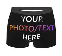 Melbrakin Boxer personnalisé avec Visage/Photo, sous-vêtements personnalisés, Cadeaux pour Petit ami, Mari, Anniversaire, Saint-Valentin