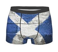 Melbrakin Boxer Respirant avec Drapeau écossais Vieux Bois pour Homme, caleçon Extensible