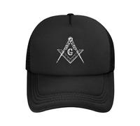 Melbrakin Cadeaux de Loge maçonnique - Casquette Trucker Noire pour Hommes et Femmes, Ajustable, Style Baseball, Fermeture Snapback, idéale pour Les activités de Plein air et Le Golf