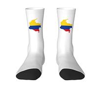 Melbrakin Carte du drapeau de la Colombie Chaussettes d'équipage Chaussettes athlétiques d'été évacuant l'humidité pour hommes et femmes