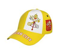 Melbrakin Casquette de Baseball Drapeau de la Cité du Vatican, Impression 3D intégrale, Unisexe Adulte, Ajustable, Casquette de Football Patriotique