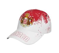 Melbrakin Casquette de Baseball Monaco Flag Grain, Impression 3D intégrale, Unisexe Adulte, Casquette de Football Patriotique Noire