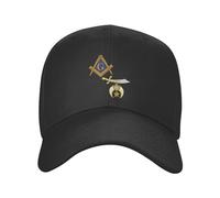 Melbrakin Casquette de Cowboy Noire Unisexe Mason Shriner Split Masonic Shrine Noble, Style Trucker, Ajustable.