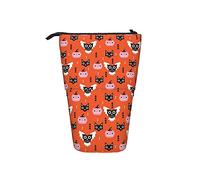 Melbrakin Chat Noir Spooky Owl Geom Porte-Crayon télescopique Organisateur Debout Pochette à cosmétiques Trousse de Maquillage Papeterie étui à Stylo