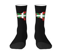 Melbrakin Chaussettes d'équipage de drapeau basque Chaussettes athlétiques d'été évacuant l'humidité pour hommes et femmes