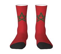 Melbrakin Chaussettes d'équipage de drapeau du Maroc Chaussettes athlétiques d'été évacuant l'humidité pour hommes et femmes