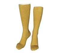 Melbrakin Chaussettes hautes dorées brillantes, chaussettes longues décontractées pour Cosplay pour femmes