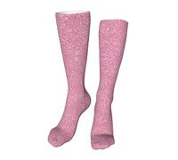 Melbrakin Chaussettes hautes roses à paillettes, chaussettes longues décontractées pour Cosplay pour femmes