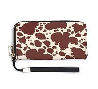 Melbrakin Compatible avec Le Portefeuille imprimé Vache laitière Marron, Sac à Main à Fermeture éclair de Grande capacité pour Filles et Femmes