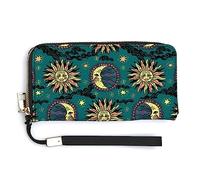 Melbrakin Compatible avec Le Portefeuille Vintage Astrology Star Sun Moon, Sac à Main à Fermeture éclair de Grande capacité pour Filles et Femmes