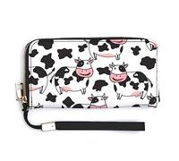 Melbrakin Compatible avec Un Portefeuille Mignon et drôle à imprimé Vache laitière, Sac à Main à Fermeture éclair de Grande capacité pour Filles et Femmes