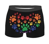 Melbrakin Dog Paw Heart sous-vêtements pour Hommes Boxer Respirant Slip Extensible