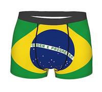 Melbrakin Drapeau brésilien sous-vêtements pour Hommes caleçon Respirant caleçon Extensible