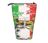 Melbrakin Drapeau du Mexique et Tequila Trousse à Crayons télescopique Porte-Stylo Pochette à Crayons télescopique Papeterie, pour Bureau Scolaire, Noël2, Taille Unique, Organisateur de Sac