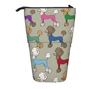 Melbrakin Étui à Crayons de Caniche coloré de Bande dessinée drôle, Pochette à Crayons de Support, étui à Crayons télescopique Support de Porte-Crayon Sac de Stylo