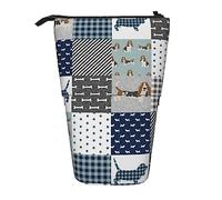 Melbrakin Étui à Crayons en Tissu Entier de Race de Chien de Basset Hound, Pochette à Crayons sur Pied, étui à Crayons télescopique Porte-Crayon Porte-Stylo Sac