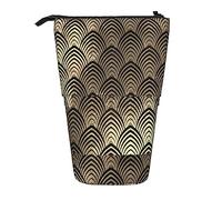 Melbrakin Étui à Crayons Noir Art déco, Pochette à Crayons, étui à Crayons télescopique Porte-Crayon Porte-Stylo