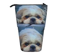 Melbrakin Étui à Crayons pour Chien Shih Tzu, Pochette à Crayons sur Pied, étui à Crayons télescopique Porte-Crayon Porte-Stylo
